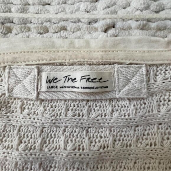 Free People Slouchy Cream Knit Sweater - Picture 4 of 6